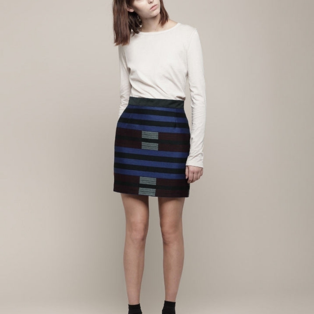 Proenza Schouler Geometric Striped Mini Pencil Skirt 8